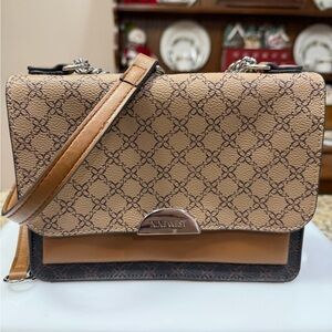 Nine West Elegant Tan and Brown Crossbody Bag